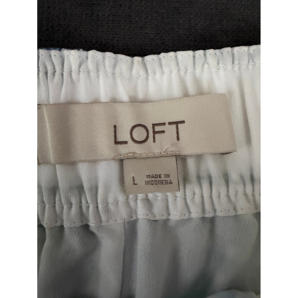 Loft Floral Tiered Mini Skirt Size L Green Yellow Cottagecore Garden Spring - Picture 4 of 8